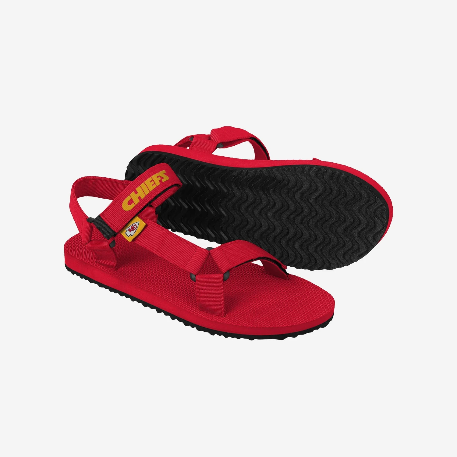 FOCO Kansas City Chiefs Mens Solid Strap Sandal 5 FOCO Kansas City Chiefs Mens Solid Strap Sandal - Image 3