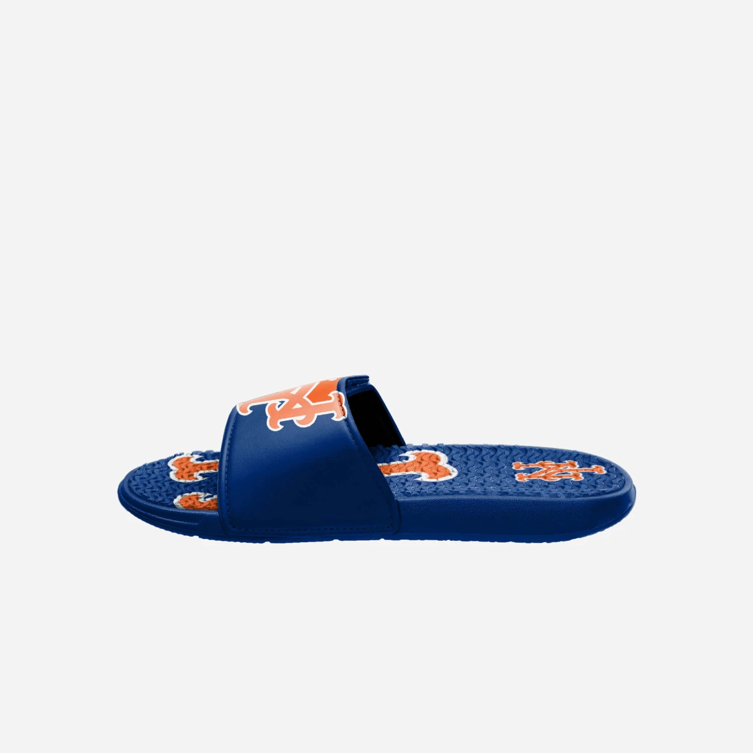 FOCO New York Mets MLB Mens Colorblock Big Logo Gel Slide 6 FOCO New York Mets MLB Mens Colorblock Big Logo Gel Slide - Image 4