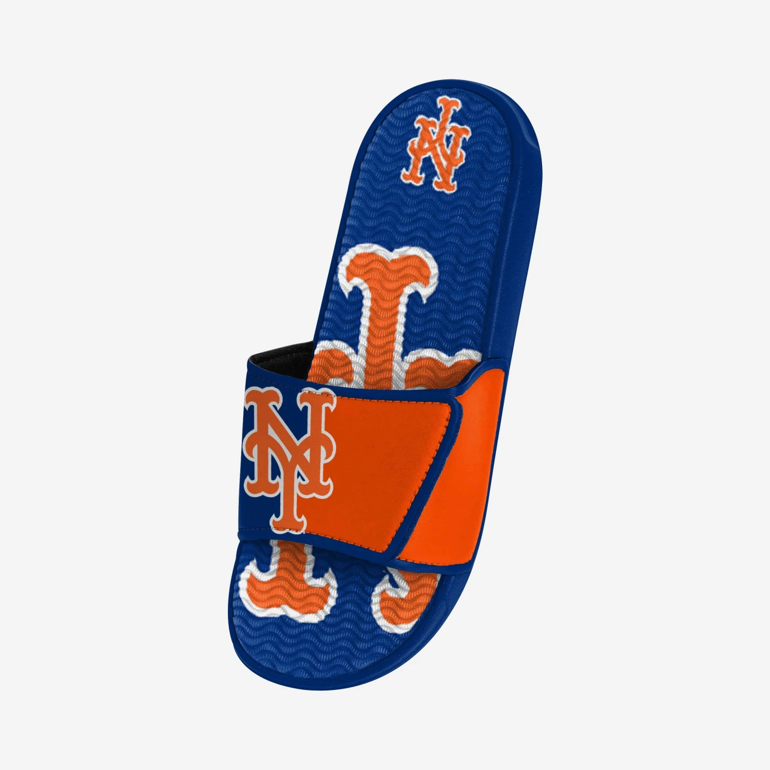 FOCO New York Mets MLB Mens Colorblock Big Logo Gel Slide 4 FOCO New York Mets MLB Mens Colorblock Big Logo Gel Slide - Image 2