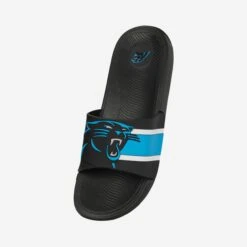 FOCO Carolina Panthers Striped Big Logo Raised Slide 8 FOCO Carolina Panthers Striped Big Logo Raised Slide -FOCO Shop FFSSNFSBL3DCP s