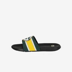 FOCO Green Bay Packers Striped Big Logo Raised Slide -FOCO Shop FFSSNFSBL3DGP g4