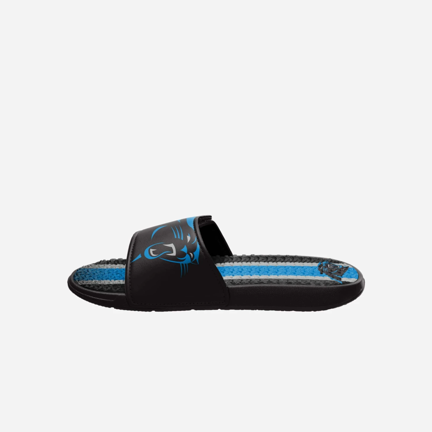 FOCO Carolina Panthers Team Stripe Gel Slide 6 FOCO Carolina Panthers Team Stripe Gel Slide - Image 4