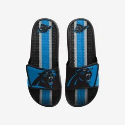 FOCO Carolina Panthers Team Stripe Gel Slide