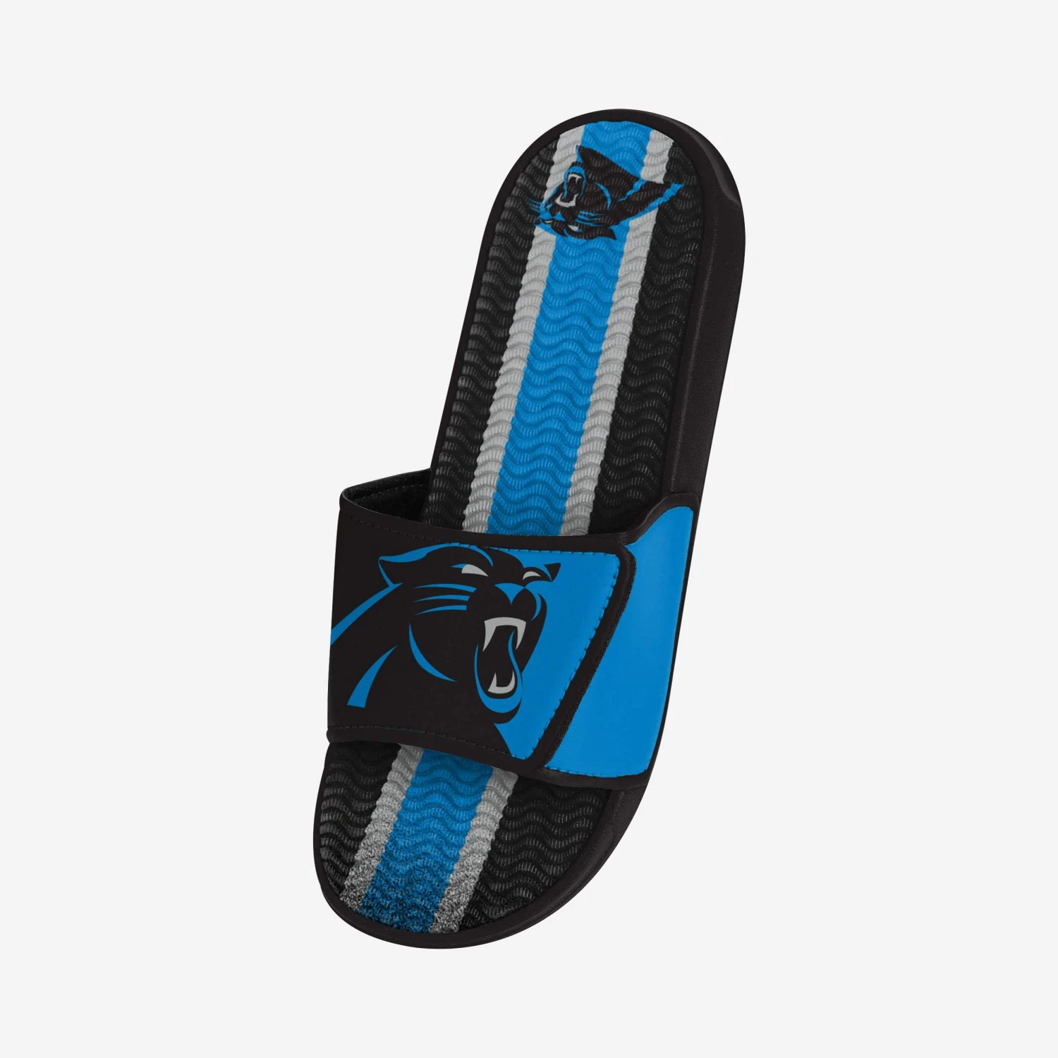 FOCO Carolina Panthers Team Stripe Gel Slide 4 FOCO Carolina Panthers Team Stripe Gel Slide - Image 2