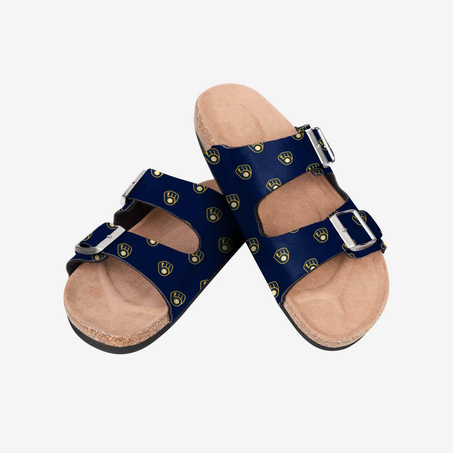 FOCO Milwaukee Brewers Womens Team Logo Double Buckle Sandal 5 FOCO Milwaukee Brewers Womens Team Logo Double Buckle Sandal - Image 3