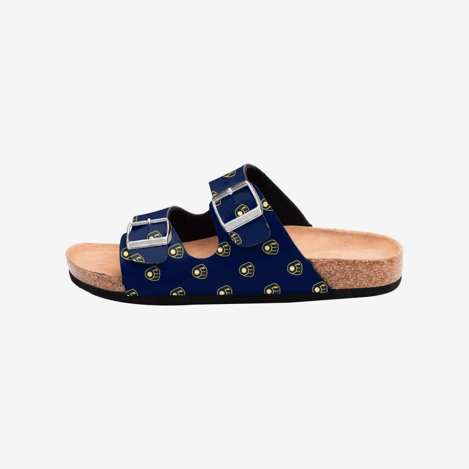 FOCO Milwaukee Brewers Womens Team Logo Double Buckle Sandal 6 FOCO Milwaukee Brewers Womens Team Logo Double Buckle Sandal - Image 4