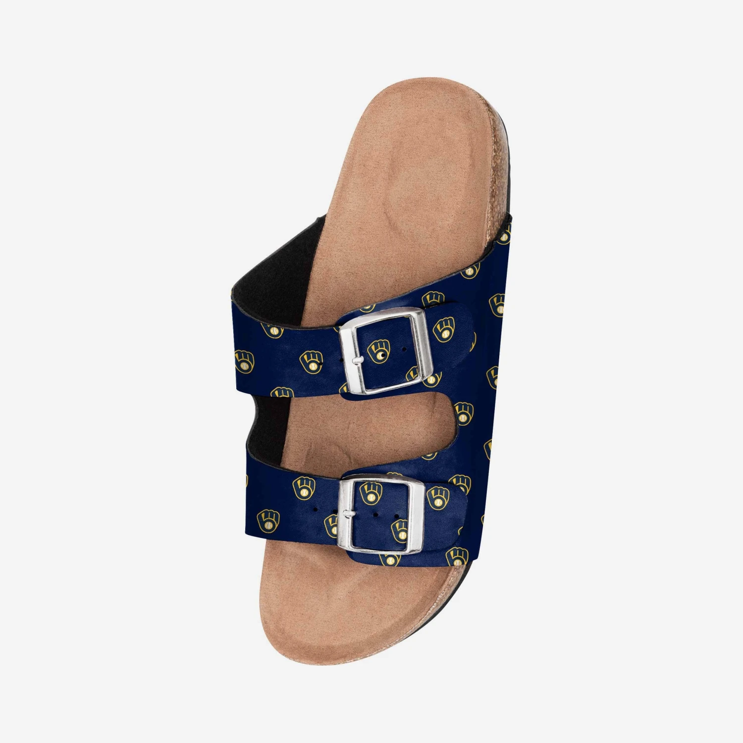 FOCO Milwaukee Brewers Womens Team Logo Double Buckle Sandal 4 FOCO Milwaukee Brewers Womens Team Logo Double Buckle Sandal - Image 2