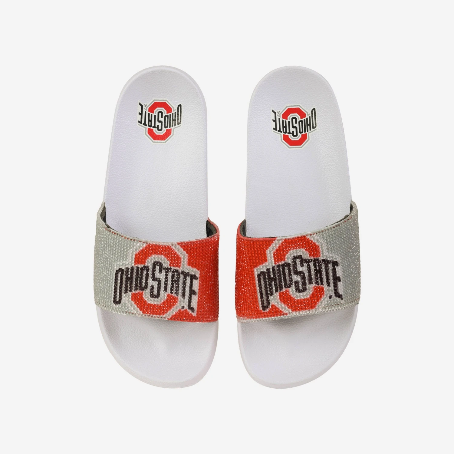 FOCO Ohio State Buckeyes Womens Big Logo Shimmer Slide 3 FOCO Ohio State Buckeyes Womens Big Logo Shimmer Slide
