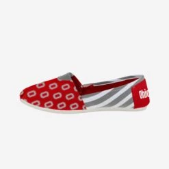 FOCO Ohio State Buckeyes Womens Stripe Canvas Shoe
