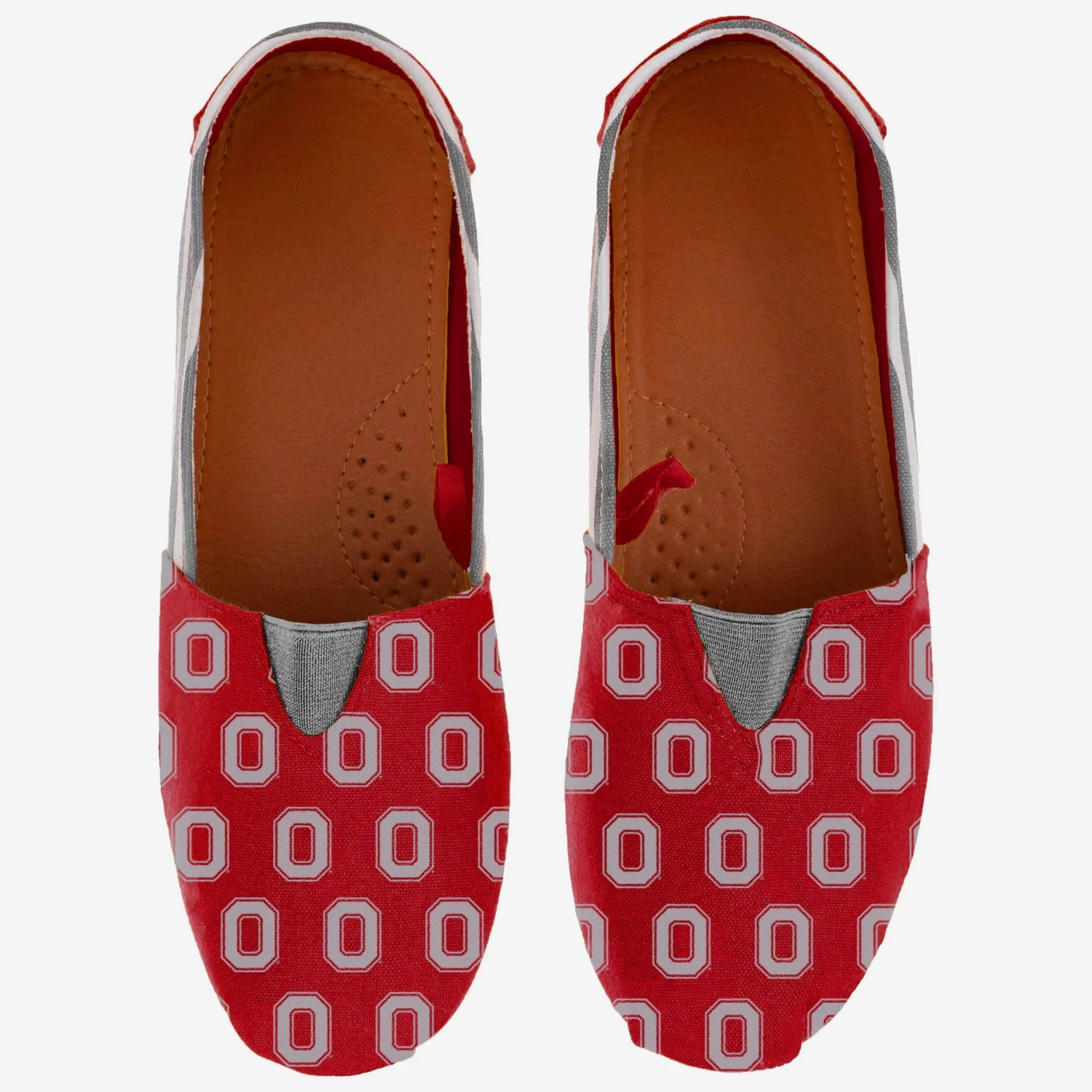 FOCO Ohio State Buckeyes Womens Stripe Canvas Shoe 4 FOCO Ohio State Buckeyes Womens Stripe Canvas Shoe - Image 2