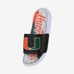 FOCO Miami Hurricanes Womens Glitter Gel Slide -FOCO Shop FFWMNCGLGELUM s