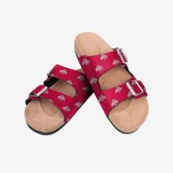 FOCO Ohio State Buckeyes Womens Team Logo Double Buckle Sandal -FOCO Shop FFWMNCMINIDBKOH g3