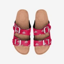 FOCO Ohio State Buckeyes Womens Team Logo Double Buckle Sandal