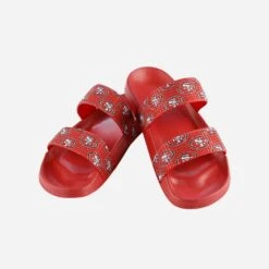 FOCO San Francisco 49ers Womens Double Strap Shimmer Sandal -FOCO Shop FFWMNFDBSTRNSF g3