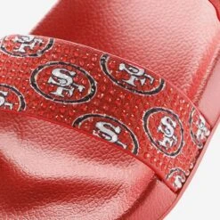 FOCO San Francisco 49ers Womens Double Strap Shimmer Sandal -FOCO Shop FFWMNFDBSTRNSF g4