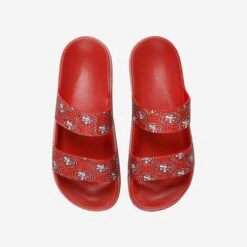 FOCO San Francisco 49ers Womens Double Strap Shimmer Sandal