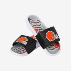 FOCO Cleveland Browns Womens Glitter Gel Slide -FOCO Shop FFWMNFGLGELCL g3