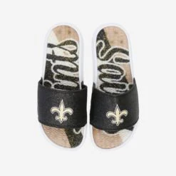 FOCO New Orleans Saints Womens Glitter Gel Slide