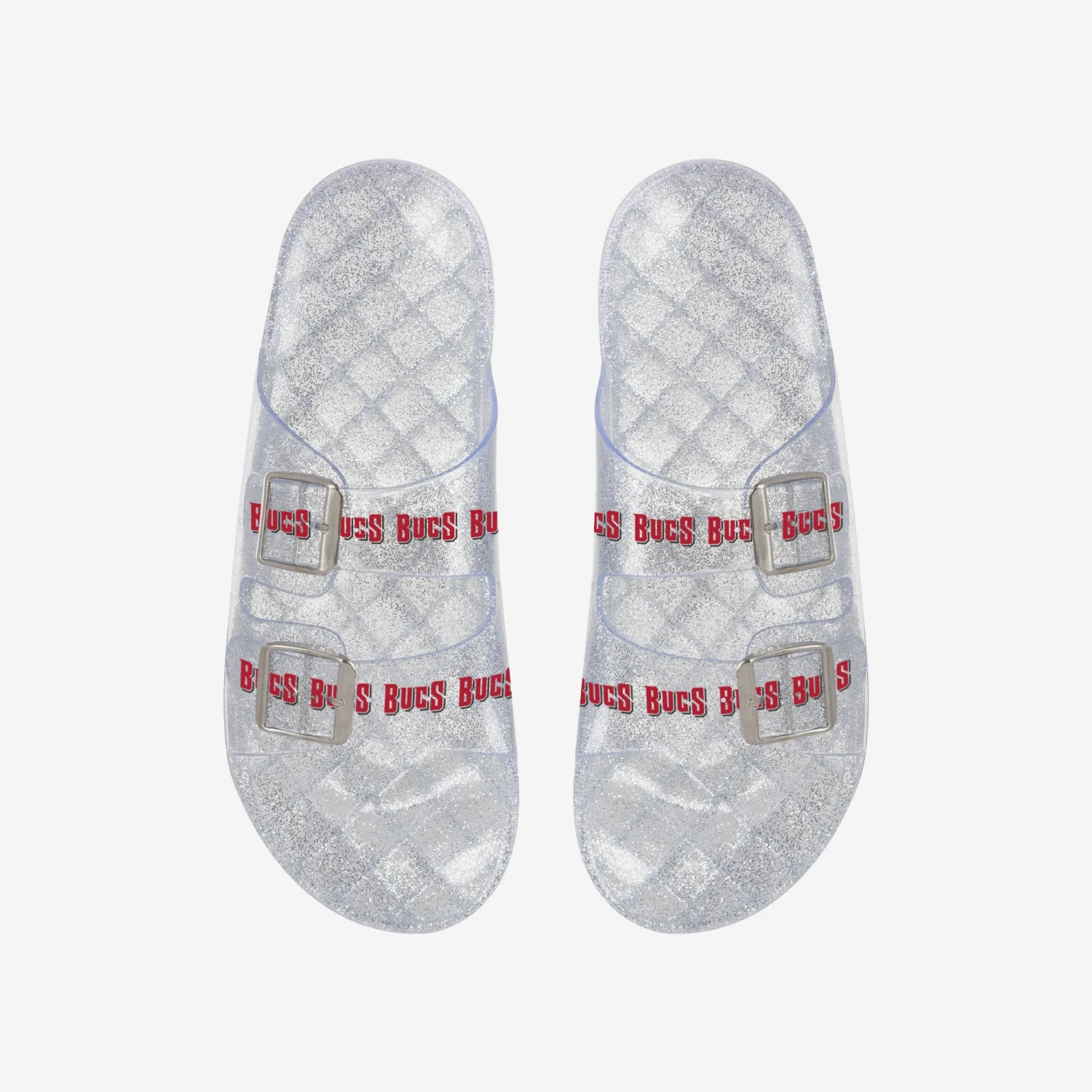 FOCO Tampa Bay Buccaneers Womens Glitter Double Buckle Sandal 3 FOCO Tampa Bay Buccaneers Womens Glitter Double Buckle Sandal