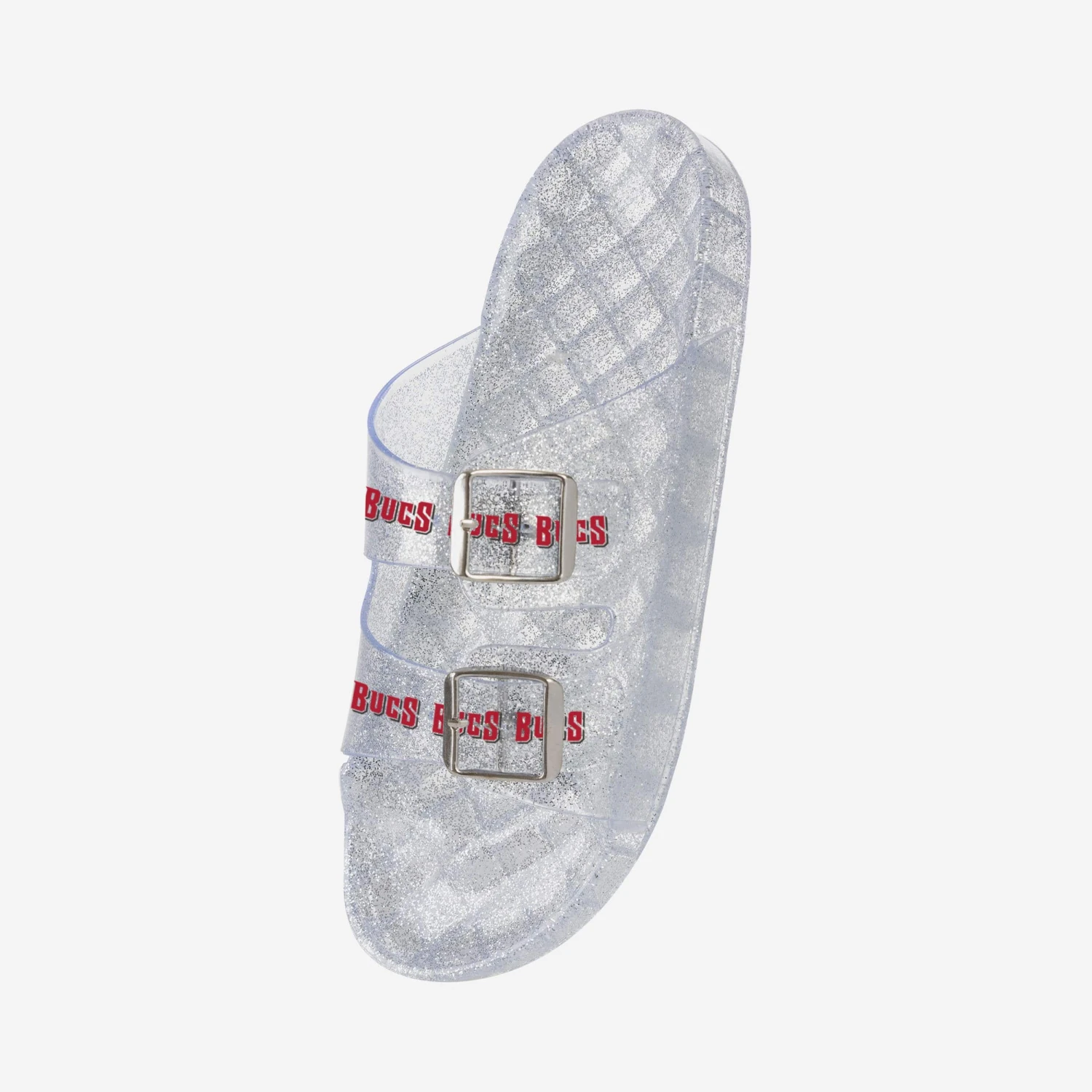 FOCO Tampa Bay Buccaneers Womens Glitter Double Buckle Sandal 4 FOCO Tampa Bay Buccaneers Womens Glitter Double Buckle Sandal - Image 2