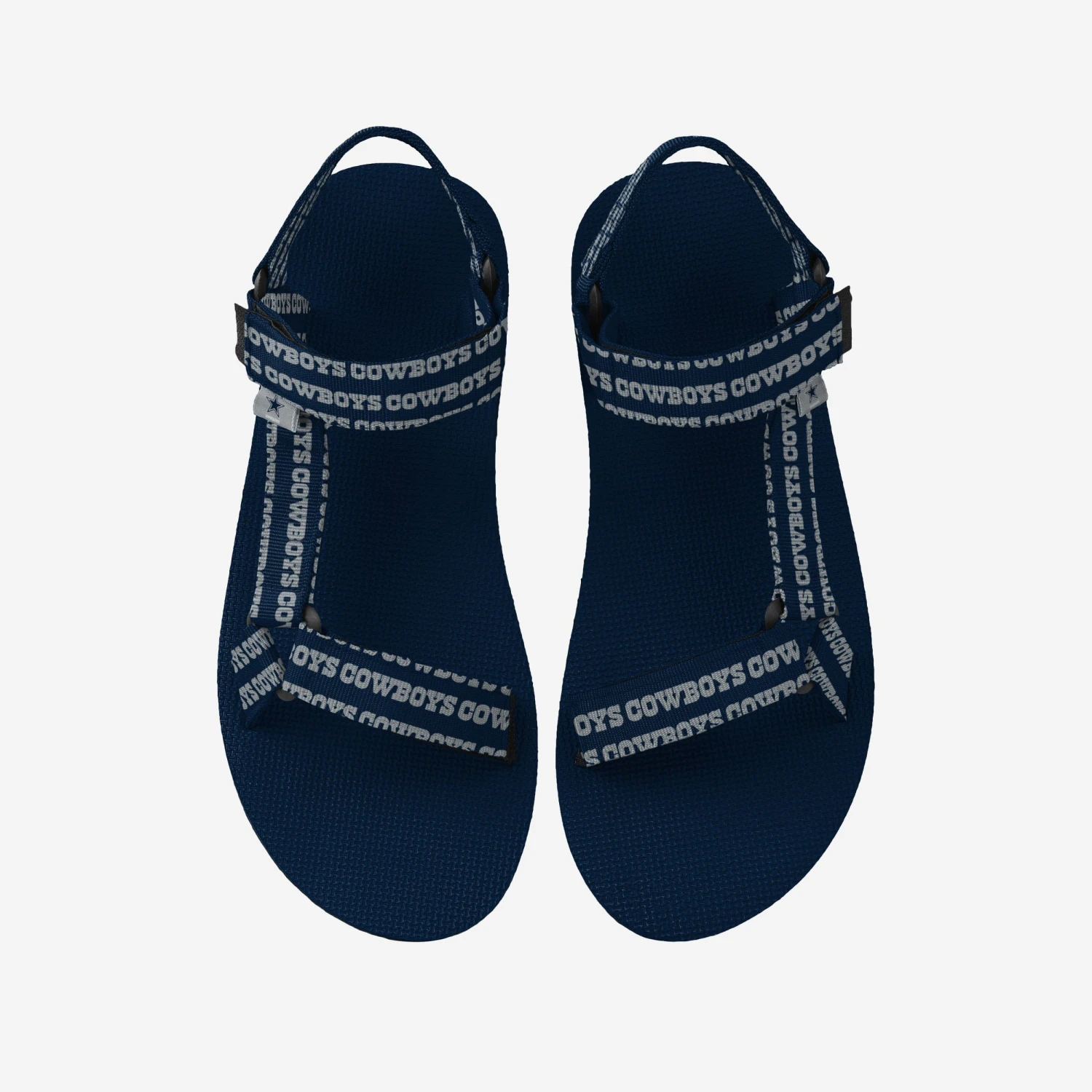 FOCO Dallas Cowboys Womens Repeat Logo Strap Sandal 3 FOCO Dallas Cowboys Womens Repeat Logo Strap Sandal