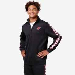 FOCO Arizona Cardinals Stripe Logo Track Jacket