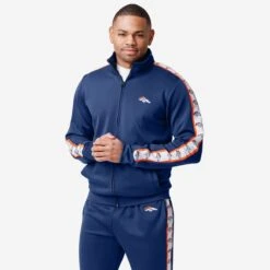 FOCO Denver Broncos Stripe Logo Track Jacket