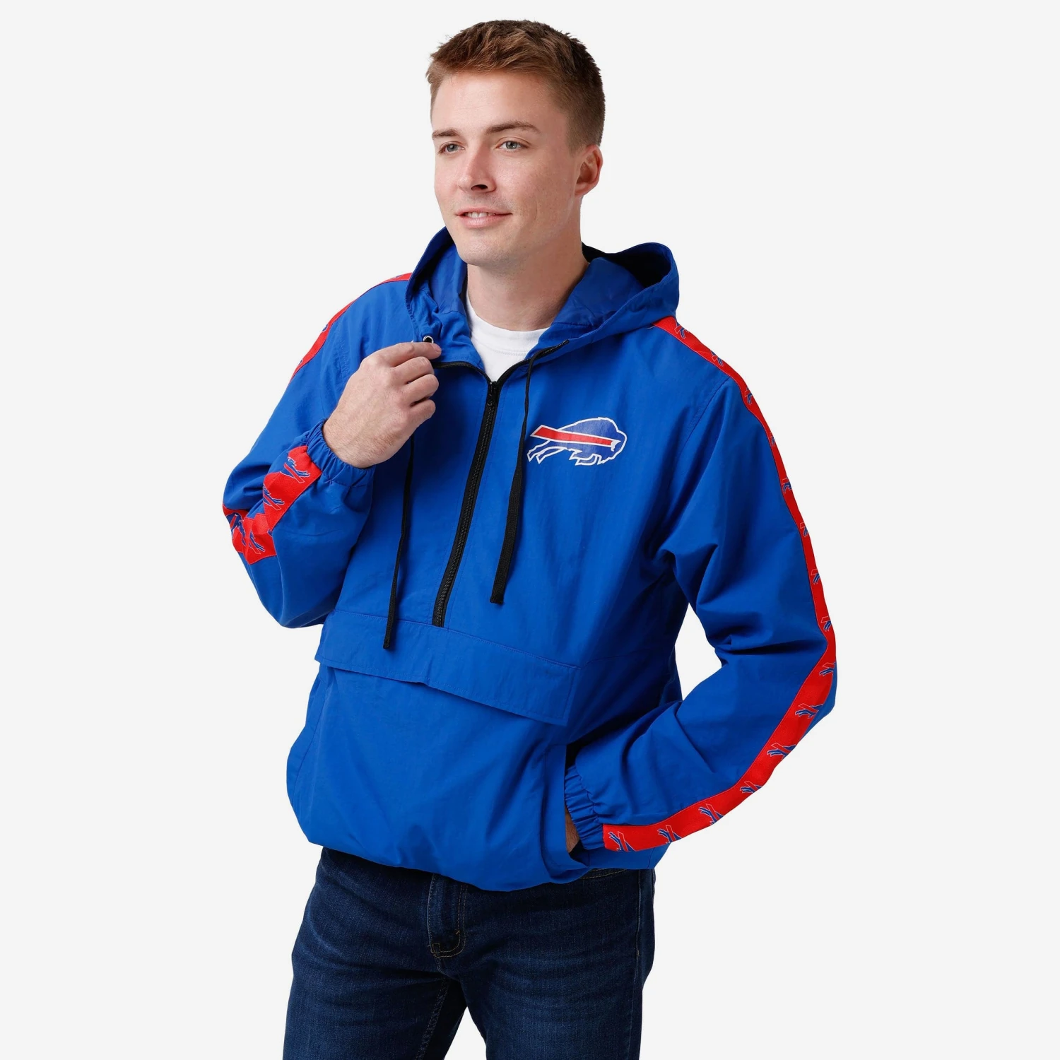 FOCO Buffalo Bills Pocket Windbreaker With Taping 3 FOCO Buffalo Bills Pocket Windbreaker With Taping