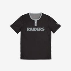 FOCO Las Vegas Raiders Solid Wordmark Short Sleeve Henley -FOCO Shop HENNFSWMSSOR g3