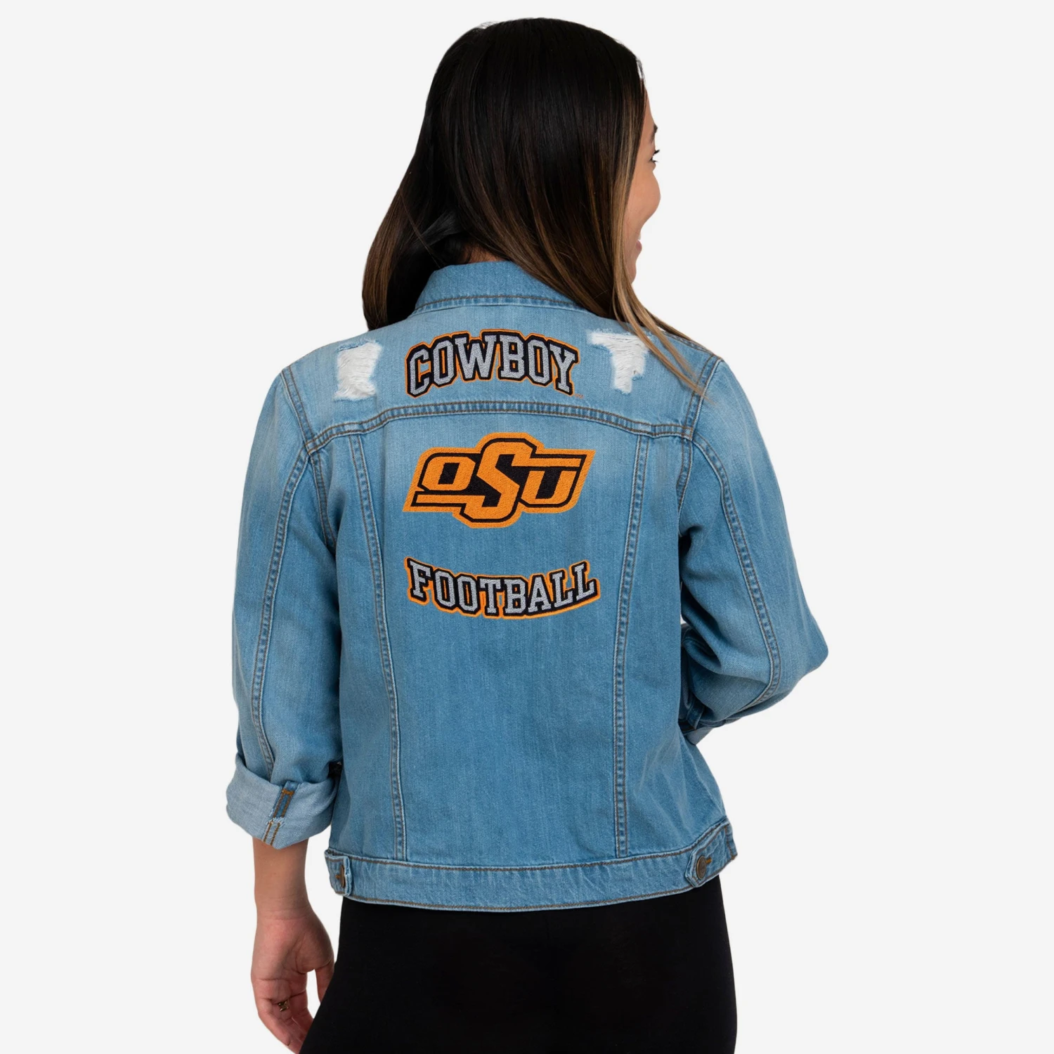 FOCO Oklahoma State Cowboys Womens Denim Days Jacket 4 FOCO Oklahoma State Cowboys Womens Denim Days Jacket - Image 2