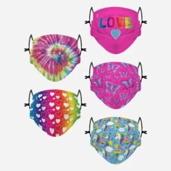 FOCO Love Pack Youth Adjustable 5 Pack Face Cover