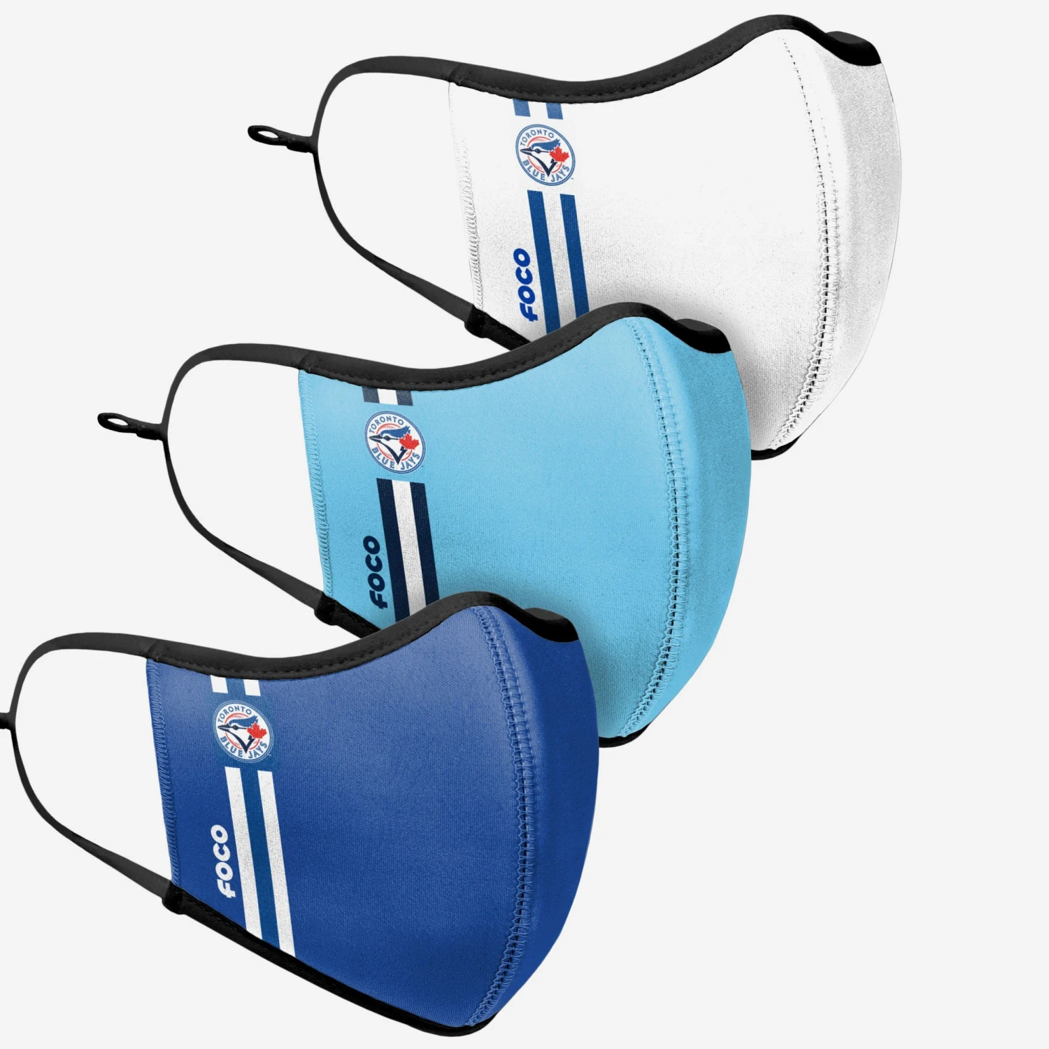 FOCO Toronto Blue Jays Sport 3 Pack Face Cover 5 FOCO Toronto Blue Jays Sport 3 Pack Face Cover - Image 3