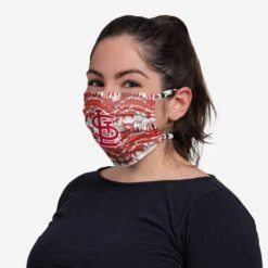 FOCO St Louis Cardinals Tie-Dye Beaded Tie-Back Face Cover -FOCO Shop MAMBTDBDFCSCD g3