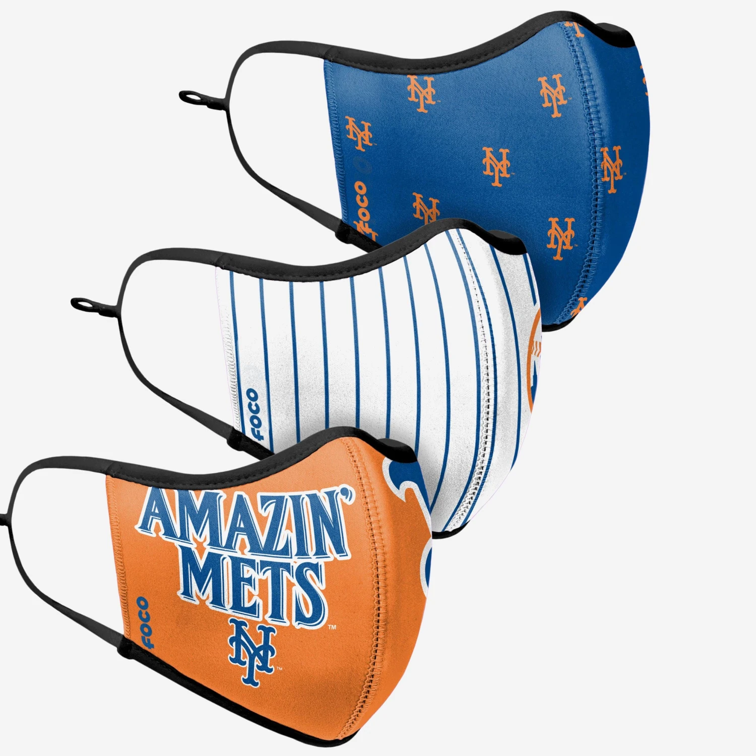 FOCO New York Mets Thematic Sport 3 Pack Face Cover 5 FOCO New York Mets Thematic Sport 3 Pack Face Cover - Image 3