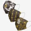 FOCO San Diego Padres Womens Matchday 3 Pack Face Cover -FOCO Shop MAMBWMMDPR3PKSP p