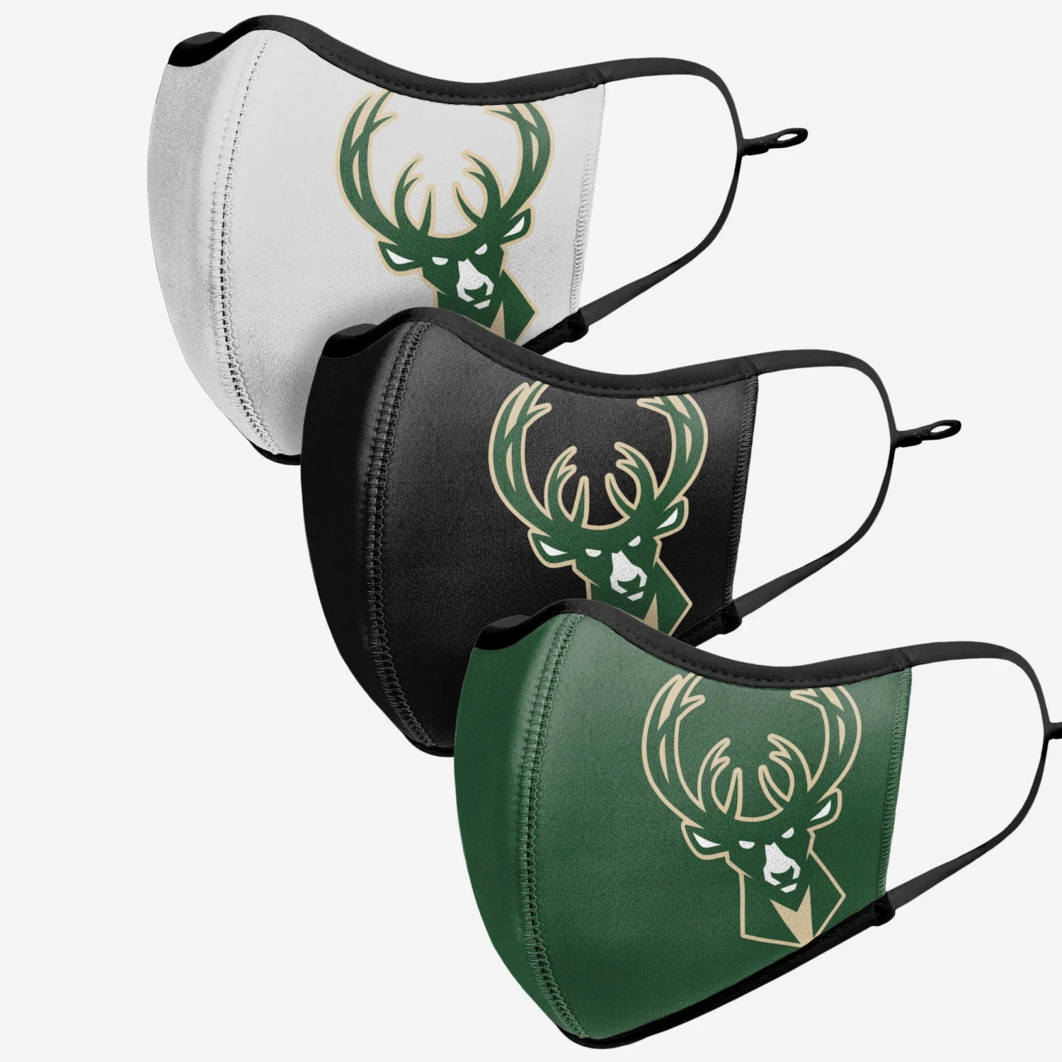 FOCO Milwaukee Bucks Sport 3 Pack Face Cover 6 FOCO Milwaukee Bucks Sport 3 Pack Face Cover - Image 4
