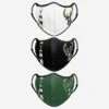 FOCO Milwaukee Bucks Sport 3 Pack Face Cover -FOCO Shop MANBHESCBFC3PKMBK p