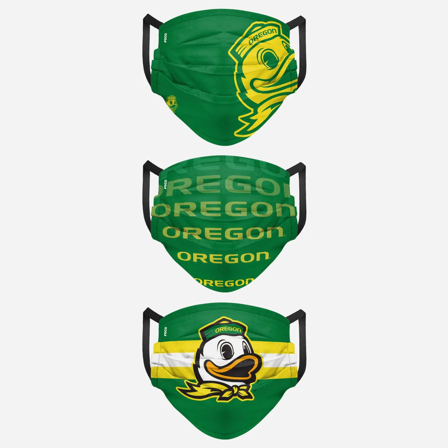 FOCO Oregon Ducks Matchday 3 Pack Face Cover 4 FOCO Oregon Ducks Matchday 3 Pack Face Cover - Image 2