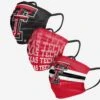 FOCO Texas Tech Red Raiders Matchday 3 Pack Face Cover -FOCO Shop MANCMDPR3KTTC p