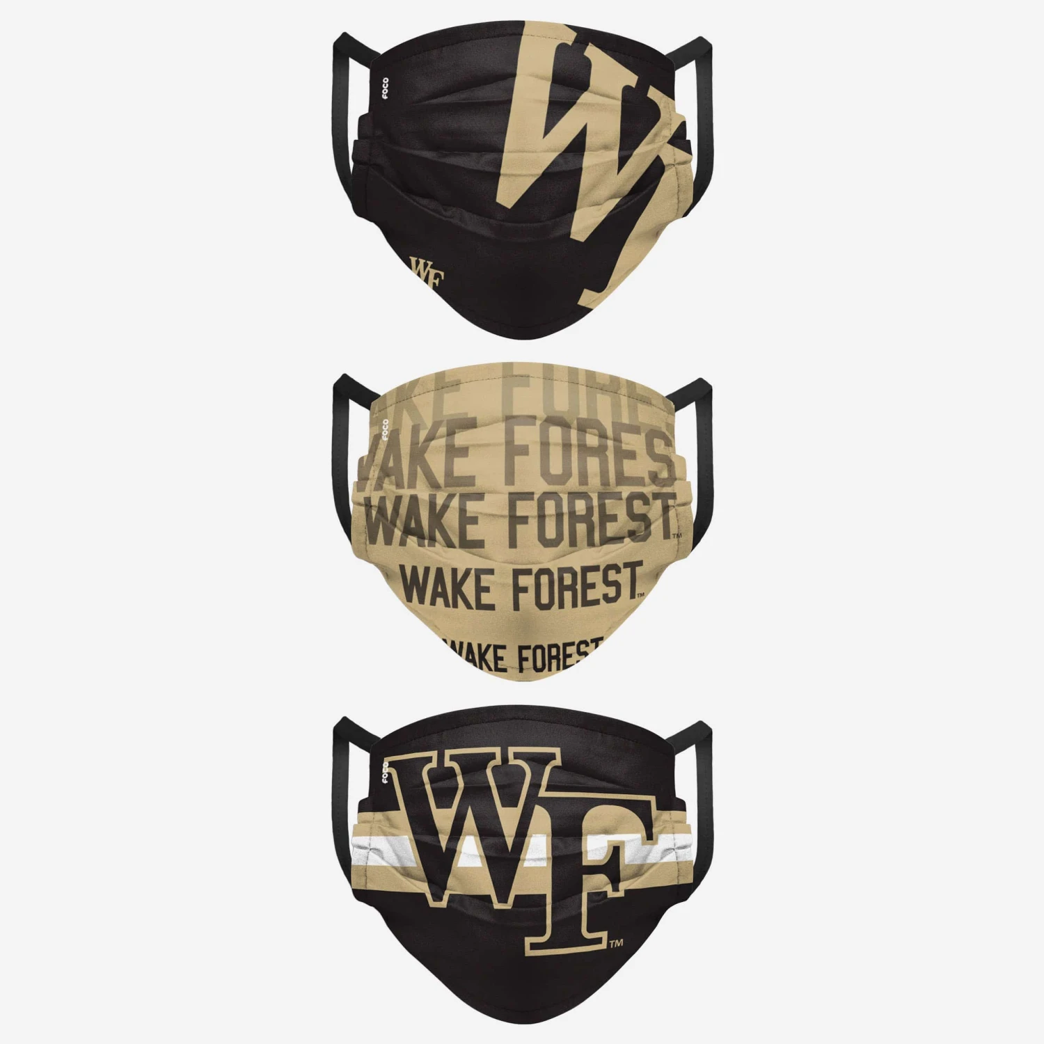 FOCO Wake Forest Demon Deacons Matchday 3 Pack Face Cover 4 FOCO Wake Forest Demon Deacons Matchday 3 Pack Face Cover - Image 2