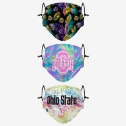 FOCO Ohio State Buckeyes Neon Floral 3 Pack Face Cover