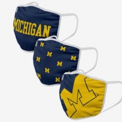 FOCO Michigan Wolverines Team 3 Pack Face Cover