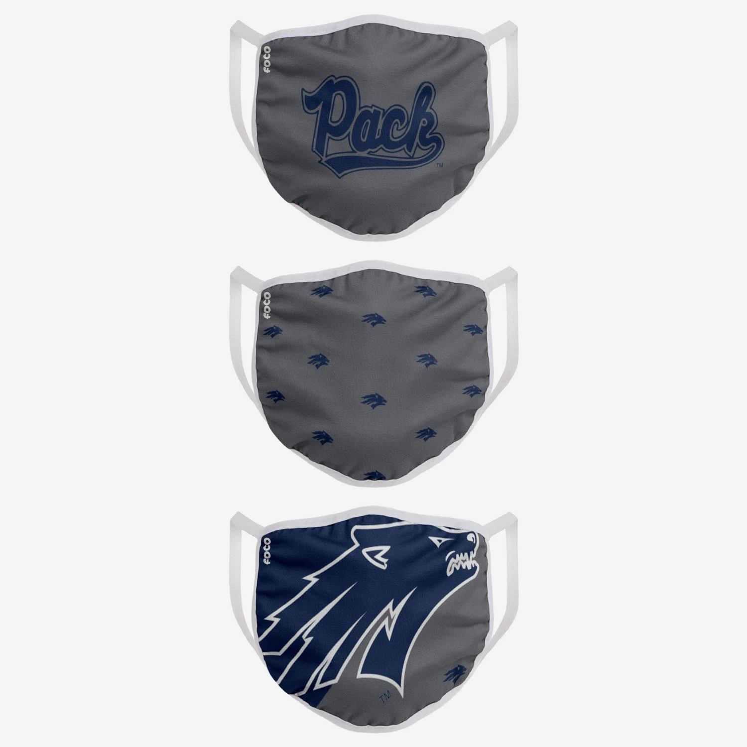 FOCO Nevada Wolf Pack 3 Pack Face Cover 4 FOCO Nevada Wolf Pack 3 Pack Face Cover - Image 2