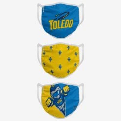 FOCO Toledo Rockets 3 Pack Face Cover -FOCO Shop MANCPRFC3PKTLE s