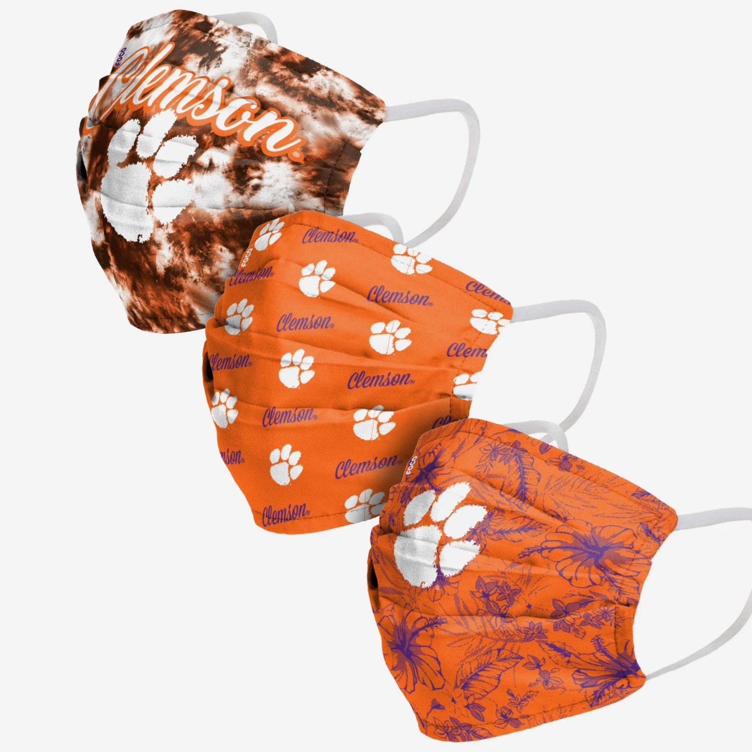 FOCO Clemson Tigers Womens Matchday 3 Pack Face Cover 3 FOCO Clemson Tigers Womens Matchday 3 Pack Face Cover