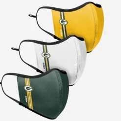 FOCO Green Bay Packers Sport 3 Pack Face Cover -FOCO Shop MANFHESCBFC3PKGP g3