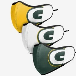FOCO Green Bay Packers Sport 3 Pack Face Cover -FOCO Shop MANFHESCBFC3PKGP g4