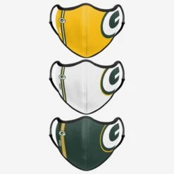 FOCO Green Bay Packers Sport 3 Pack Face Cover