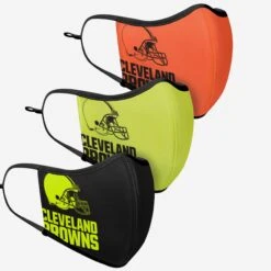 FOCO Cleveland Browns Highlights Sport 3 Pack Face Cover -FOCO Shop MANFHLNSCBFC3PKCL g3
