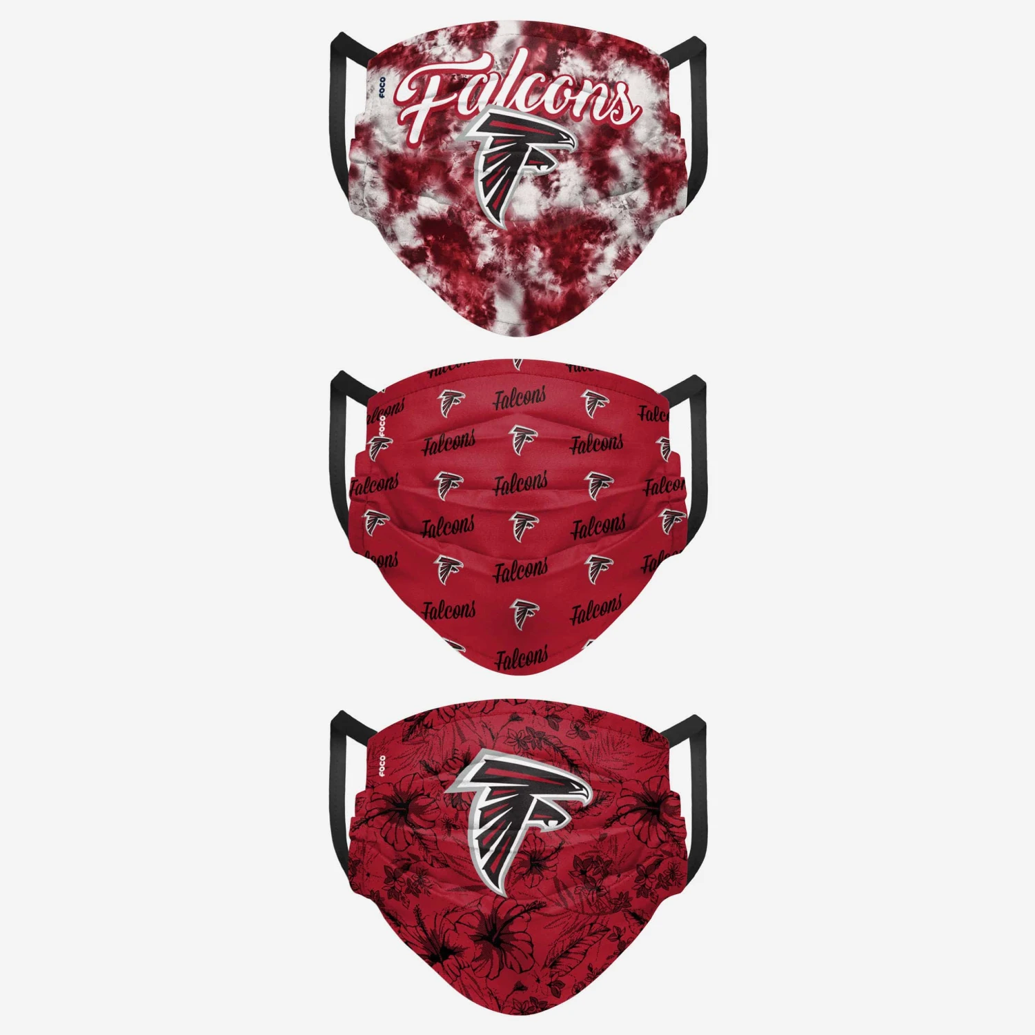 FOCO Atlanta Falcons Womens Matchday 3 Pack Face Cover 4 FOCO Atlanta Falcons Womens Matchday 3 Pack Face Cover - Image 2